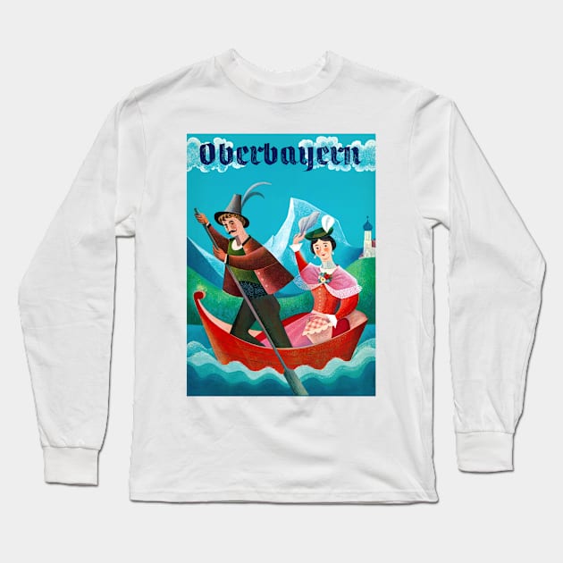 Vintage Travel Poster Germany Oberbayern Upper Bavaria Long Sleeve T-Shirt by vintagetreasure